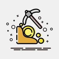 Icon mining. Crypto currency elements. Icon in MBE style. vector