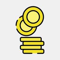 Icon coin. Crypto currency elements. Icon in filled line style. vector