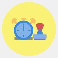 Icon time stamp. Crypto currency elements. Icon in color mate style. vector