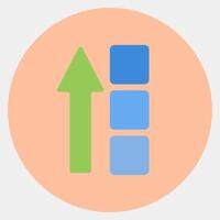 Icon block height. Crypto currency elements. Icon in color mate style. vector