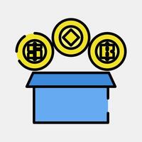 Icon initial coin offering. Crypto currency elements. Icon in filled line style. vector