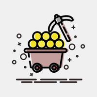 Icon proof of work. Crypto currency elements. Icon in MBE style. vector