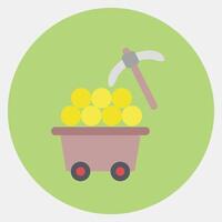 Icon proof of work. Crypto currency elements. Icon in color mate style. vector