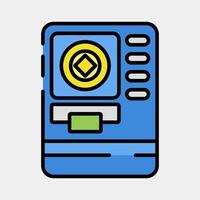 Icon atm crypto. Crypto currency elements. Icon in filled line style. vector