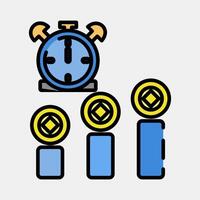 Icon block time. Crypto currency elements. Icon in filled line style. vector