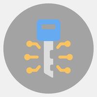 Icon digital key. Crypto currency elements. Icon in color mate style. vector