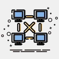 Icon peer to peer. Crypto currency elements. Icon in MBE style. vector