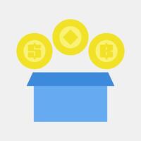 Icon initial coin offering. Crypto currency elements. Icon in flat style. vector