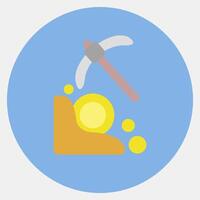 Icon mining. Crypto currency elements. Icon in color mate style. vector