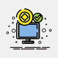 Icon crypto accepted. Crypto currency elements. Icon in MBE style. vector