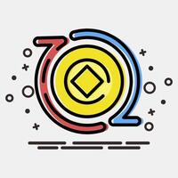 Icon crypto exchange. Crypto currency elements. Icon in MBE style. vector