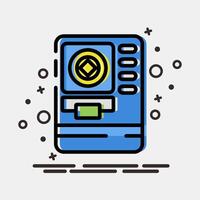 Icon atm crypto. Crypto currency elements. Icon in MBE style. vector
