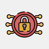 Icon encryption. Crypto currency elements. Icon in filled line style. vector