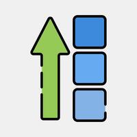 Icon block height. Crypto currency elements. Icon in filled line style. vector