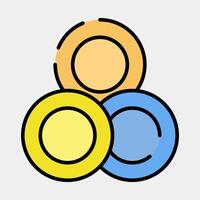 Icon token. Crypto currency elements. Icon in filled line style. vector