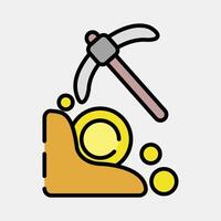 Icon mining. Crypto currency elements. Icon in filled line style. vector