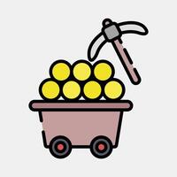 Icon proof of work. Crypto currency elements. Icon in filled line style. vector