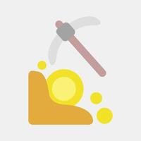 Icon mining. Crypto currency elements. Icon in flat style. vector