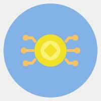 Icon crypto currency. Crypto currency elements. Icon in color mate style. vector