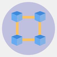 Icon block chain. Crypto currency elements. Icon in color mate style. vector