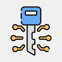Icon digital key. Crypto currency elements. Icon in filled line style. vector