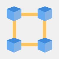 Icon block chain. Crypto currency elements. Icon in flat style. vector