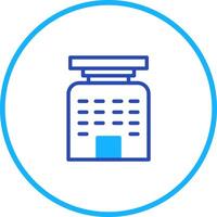 Simple Office Building Illustration in Circle, Minimalist Design for Business Icon vector