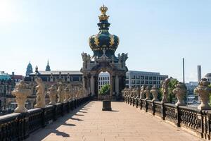 Dresden,Germany-august 16, 2022-view of the vast Zwinger complex, one of the most important baroque monuments in the city, during a sunny day photo
