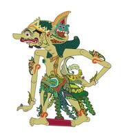 Dursasana, detailed illustration of a traditional Wayang Kulit puppet from Java, Indonesia, shadow puppet art performance. vector