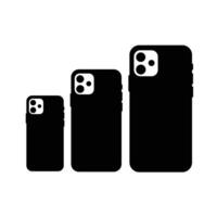 Cool phone case icons set. Sleek silhouettes of stylish smartphone cases vector
