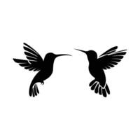 Black Silhouette of a Hummingbird in Flight vector