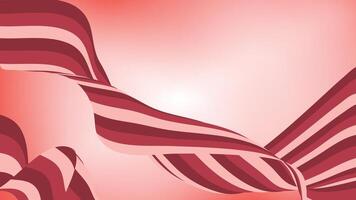 Bold red curved stripes wave background with elegant abstract flow on gradient backdrop vector