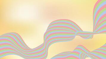 Colorful pastel wave stripes flowing on soft gradient background for abstract modern design vector
