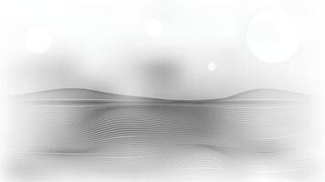 Elegant grey background with large transparent bold typography and soft glowing abstract wavy line design vector