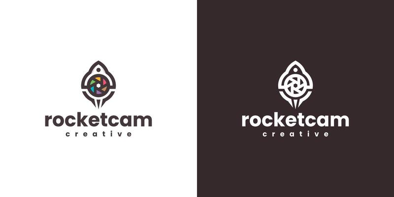 rocket camera logo design