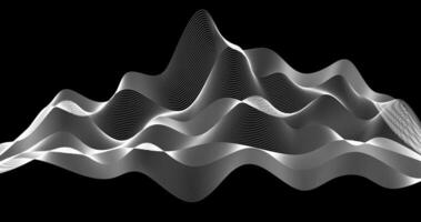 Abstract background with dynamic waves of particles illustration Black and white colors geography design vector