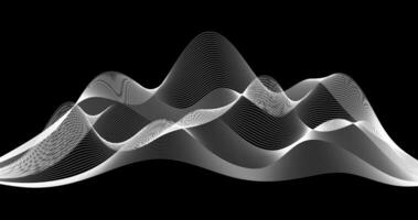 Abstract background with dynamic waves illustration Black and white vector