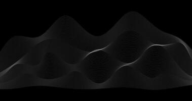 Abstract mountain wave of particles on a horizon black background vector