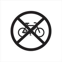 No Bicycles icon with white background vector
