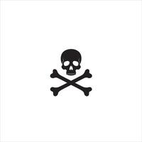 A hazard symbols Icon Skull and Crossbones, silhouette style, White background vector