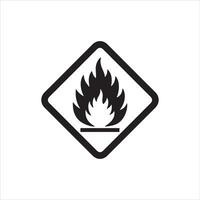 Flame icon with white background vector