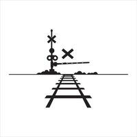 Railway Crossing icon with white background vector