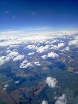 A view of the clouds from an airplane photo