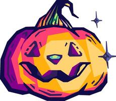 pumkin character in wpap art for halloween vector