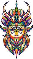 apache girl in wpap art vector