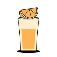 Retro tequila with lime. Retro design perfect for summer themes, bar menu, party poster and vintage style decor. Flat illustration on white background vector
