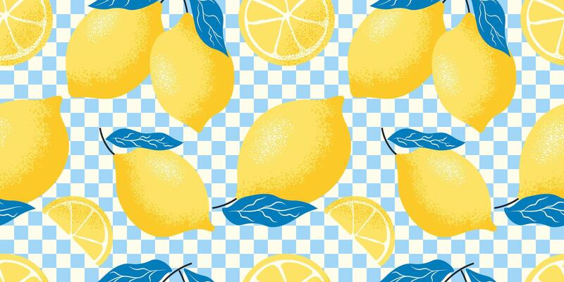 Seamless pattern with Amalfi lemons and leaves in detailed vintage style. Mediterranean orchard theme for summer and botanical design. illustration