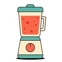 Retro kitchen blender in vintage colors. Design for kitchen graphics, cooking tutorials, juice or smoothie concepts and retro appliance designs. Flat illustration on white background vector