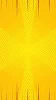 Yellow halftone comic vertical background with fast lines on top and bottom. illustration. Suitable for comics, presentations, posters, etc. vector