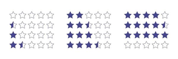 Star Rating System Illustration with Varying Scores vector